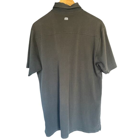 Travis Mathew Polo Shirt Men’s L Short Sleeve Golf Black Pima Cotton Braille Art - Picture 2 of 8